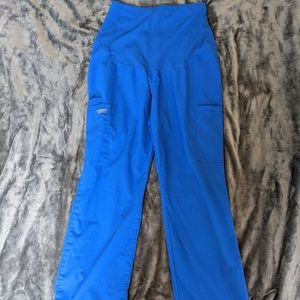 Cherokee- S 4 Pockets Maternity Straight Leg Scrub Pants in Royal Blue